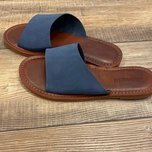 Navy Blue Carly Slide Sandal With Memory Foam- CUSHIONAIRE
